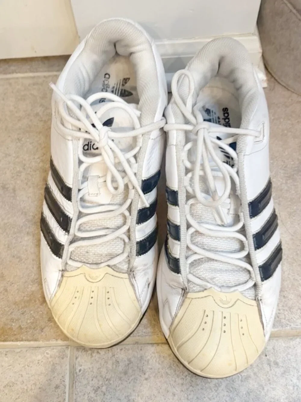 Adidas Superstar Leather Vintage Lace Up Low Top Shell Toe Sneakers